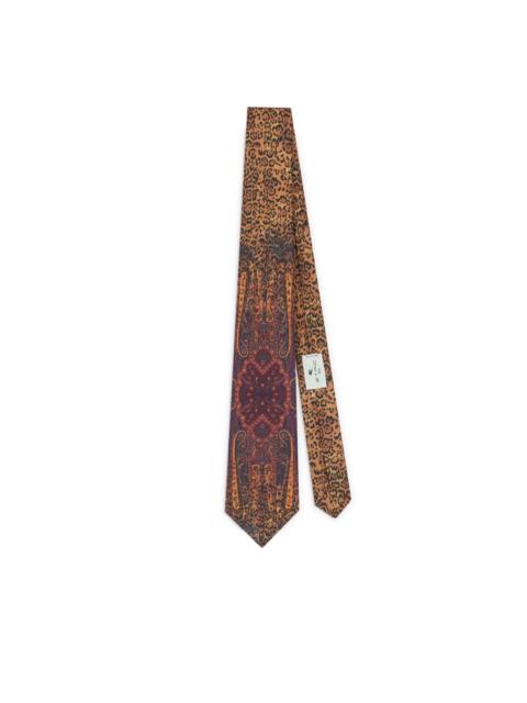 Etro paisley animal-motif tie