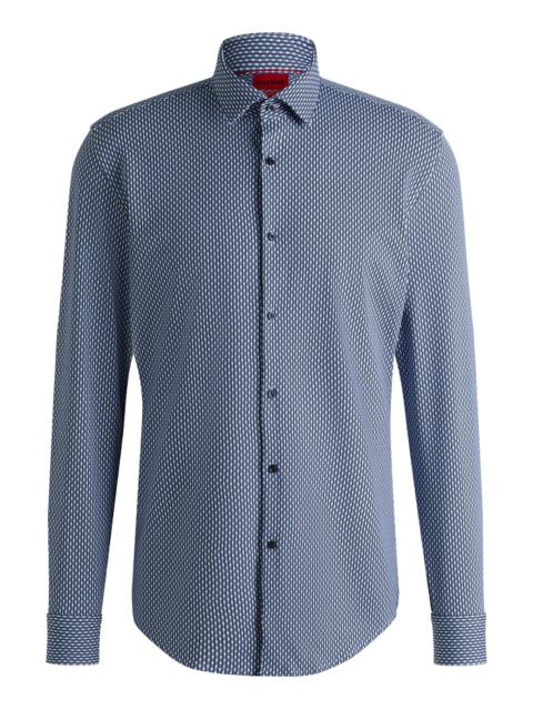 HUGO SLIM-FIT SHIRT IN PRINTED PERFORMANCE-STRETCH JERSEY