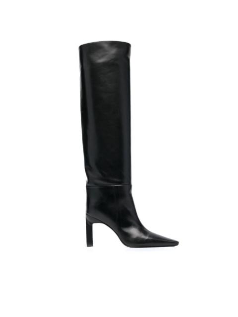 leather knee-length boots