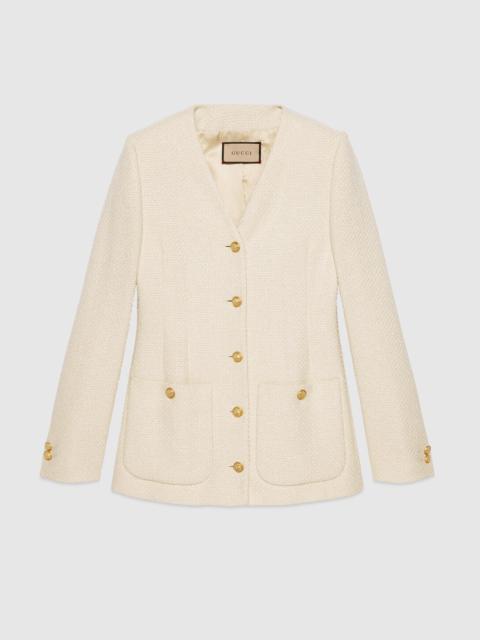 GUCCI Tweed v-neck jacket