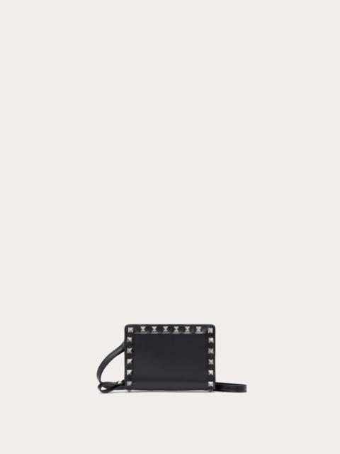 ROCKSTUD CALFSKIN NECK WALLET