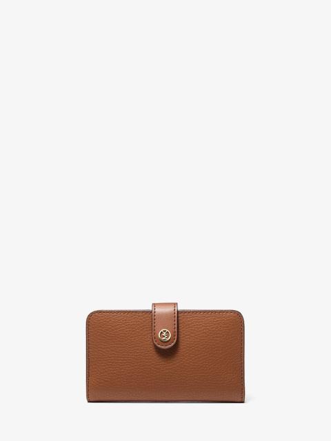 MICHAEL KORS Jet Set Travel Medium Pebbled Leather Billfold Wallet