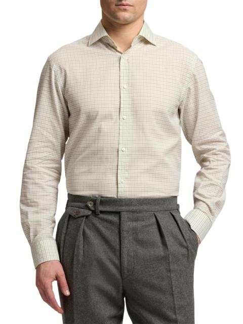 Ralph Lauren Men's Tattersall Twill Shirt - Cream Grey