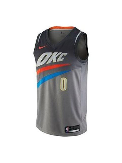 Nike Nike NBA Oklahoma City Thunder Russell Westbrook City Swingman Jersey Gray 912134-040