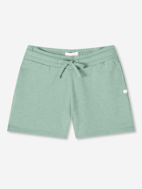 Derek Rose Women's Sweat Shorts Quinn Cotton Modal Soft Green Heather