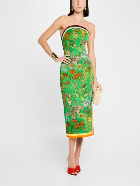 ALÉMAIS Fiesta Strapless Midi Dress