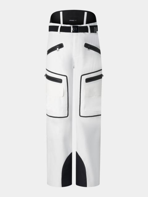 BOGNER Bond Cargo Ski Pants in Off-White/Black