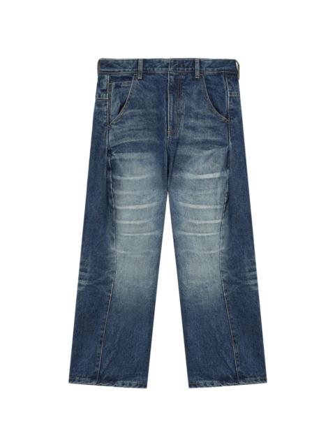 washed cropped jeans