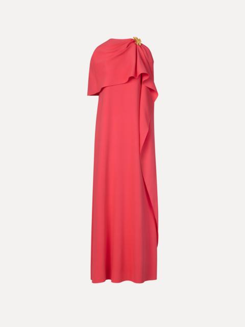 Oscar de la Renta HIBISCUS BROOCH GEORGETTE CAFTAN