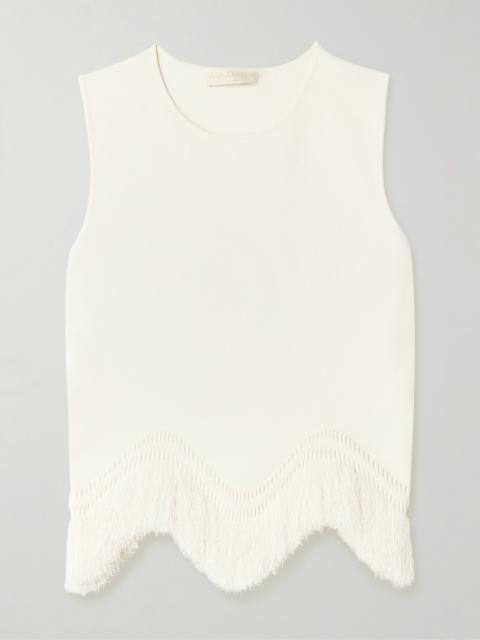 ULLA JOHNSON Koa Scalloped Fringed Knitted Tank