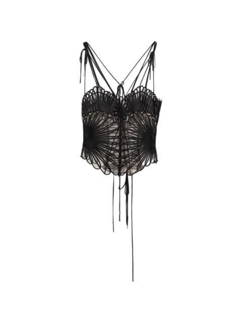 THE ATTICO Embroidered tulle top