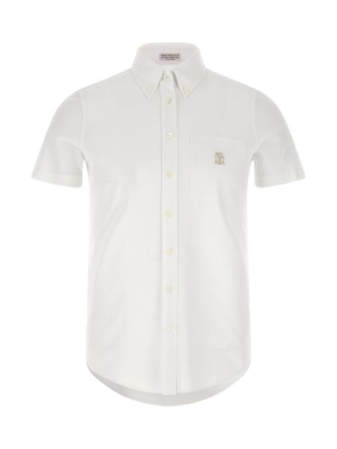 Brunello Cucinelli Logo embroidery shirt