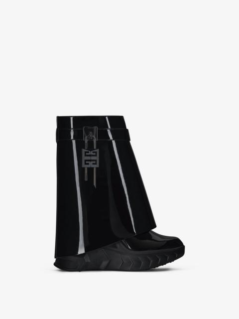 Givenchy SHARK LOCK BIKER ANKLE BOOTS IN PATENT LEATHER