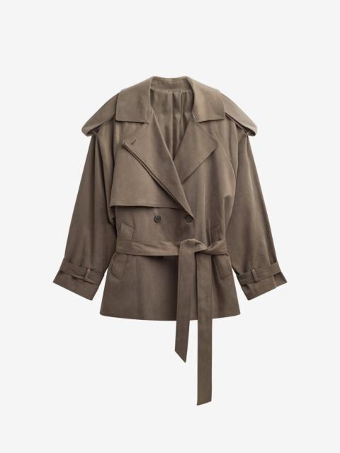 The Frankie Shop Vesoul Short Trench - Brown