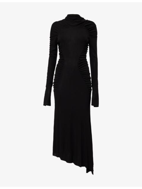 Victoria Beckham High-Neck Stretch-Jersey Midi Dress