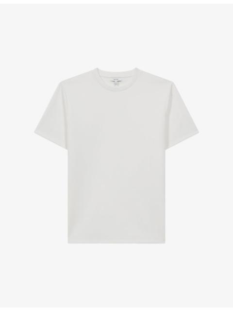 REISS Bradley stitched-trim stretch woven-blend T-shirt