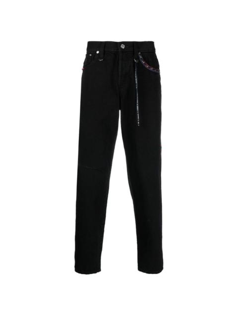 MASTERMIND WORLD logo-embroidered ankle-zip jeans