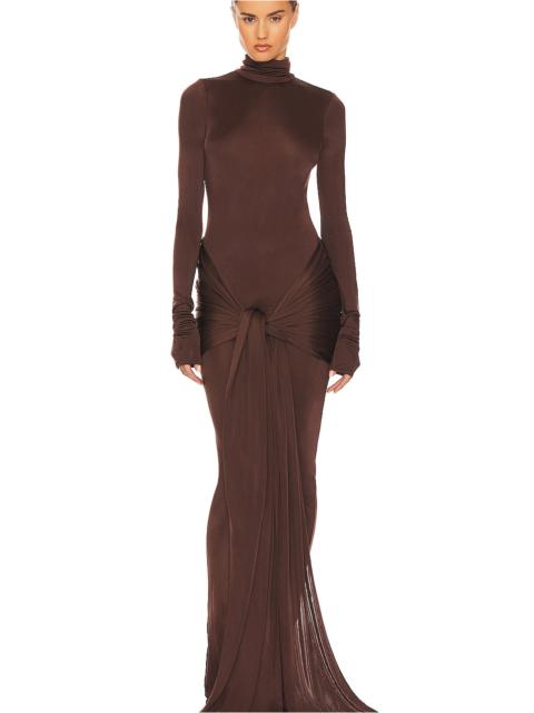 HELSA Slinky Jersey Sarong Maxi Dress