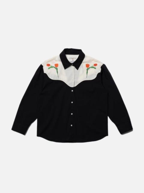 Nudie Jeans Daisy Western Cotton Shirt Black