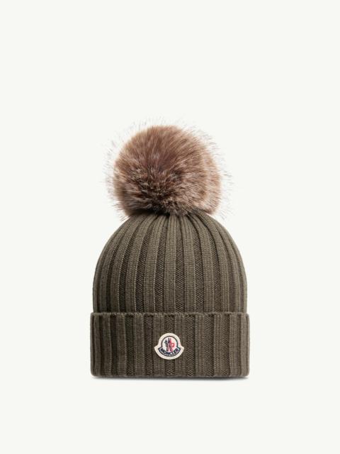 Moncler Wool Beanie with Pom Pom