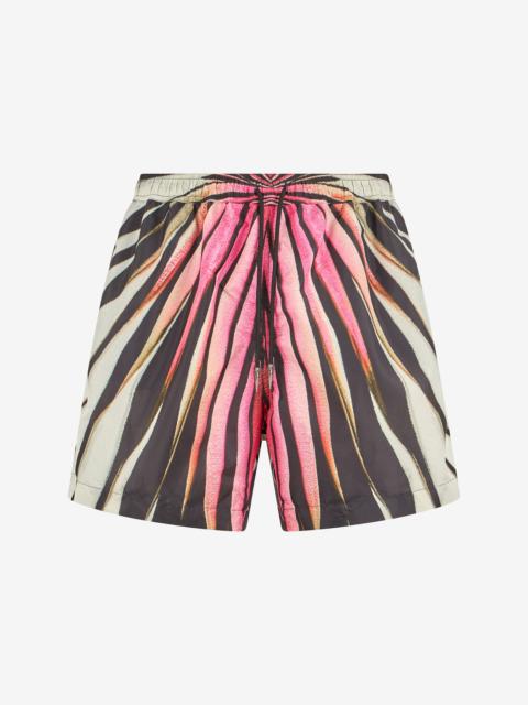Roberto Cavalli Ray Of Gold Print Nylon Sea Shorts