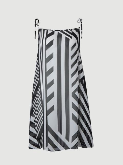 KAREN MILLEN Viscose Georgette Mono Stripe Beach Skirt