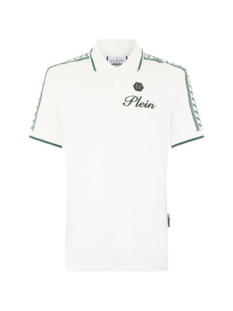 PHILIPP PLEIN floral-jacquarded polo shirt