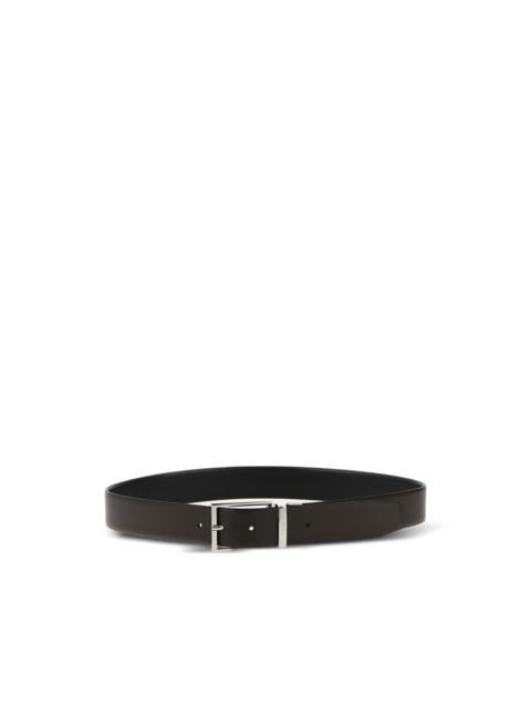 BOSS reversible Italian leather belt with two textures