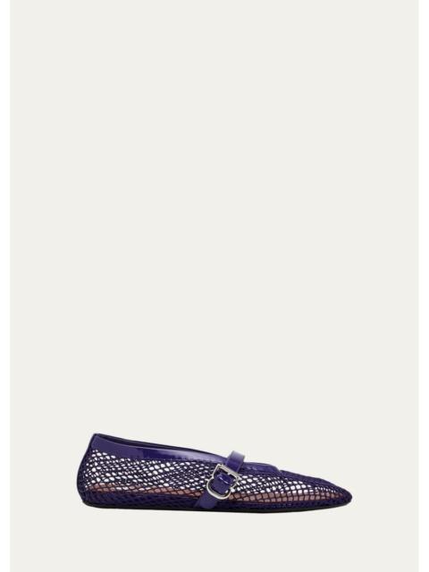 Alaïa Mesh Mary Jane Ballerina Flats