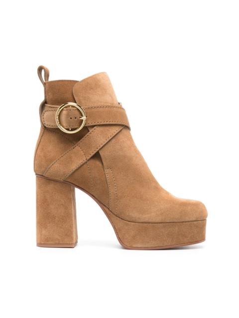 Lyna 97mm suede platform boots