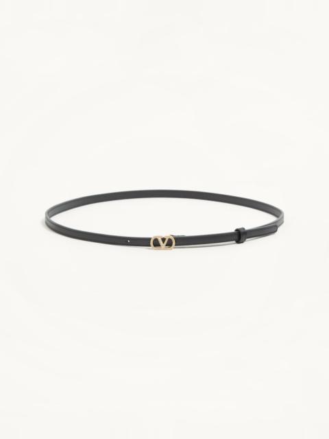 Valentino VLOGO SIGNATURE BELT IN SHINY CALFSKIN WITH CRYSTALS 10 MM