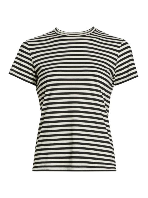 NILI LOTAN Women's Mariela Striped Cotton T-Shirt - Black Ivory Stripe