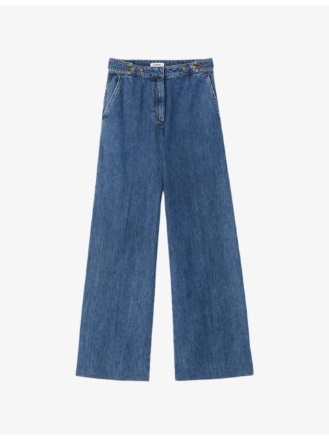 Sandro Wide-Leg High-Rise Denim Jeans