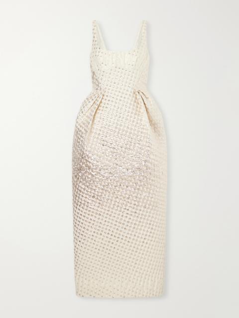 CHRISTOPHER JOHN ROGERS Embellished Metallic Woven Gown