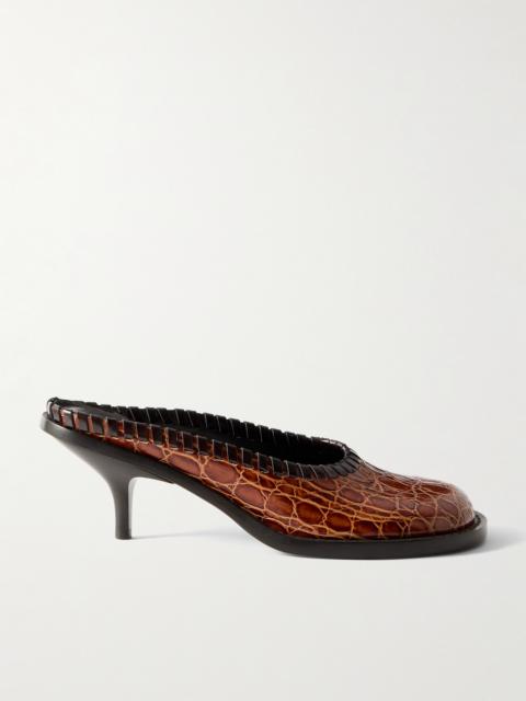 Dries Van Noten Croc-effect Leather Mules