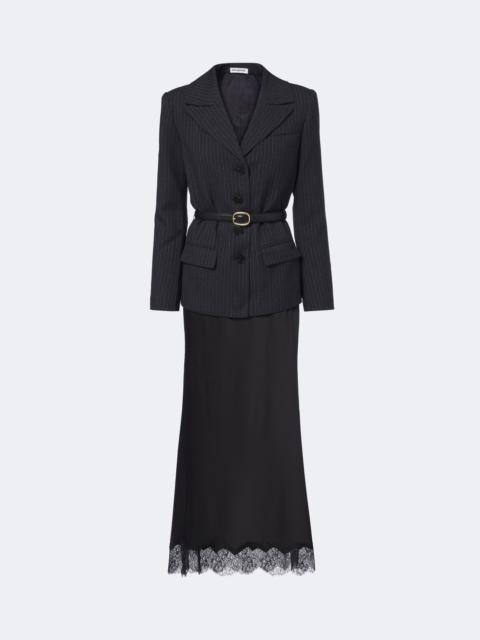 self-portrait Lace-trimmed belted blazer dress