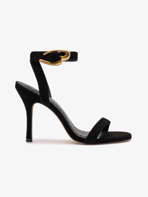 Larroudé Verona Sandal In Black Suede