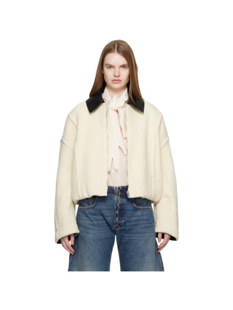 Jean Paul Gaultier Off-White Heavy Wool Bomber Jacket