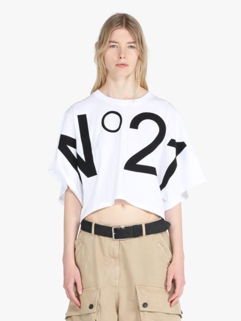 N°21 LOGO-PRINT CROPPED T-SHIRT