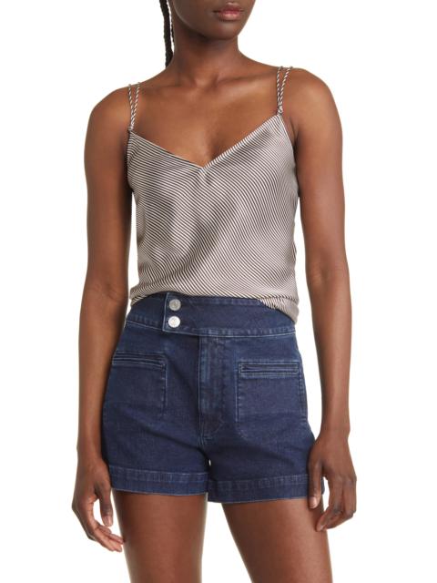 Stripe V-Neck Silk Camisole