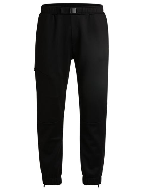 BOSS BONDED-FLEECE TRACKSUIT BOTTOMS WITH LOGO DETAIL