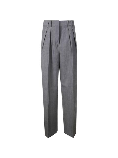 pleated slim-fit trousers