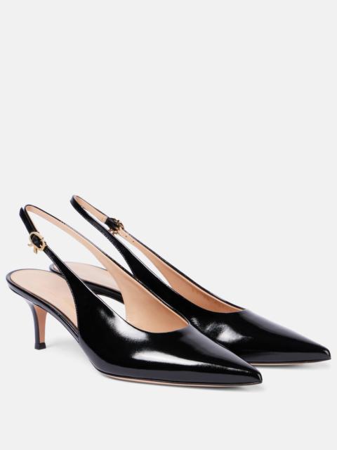 Robbie 55 patent leather slingback pumps