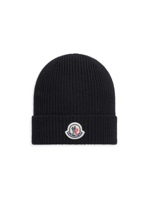 Moncler Unisex Beanie Hat in Wool - Black