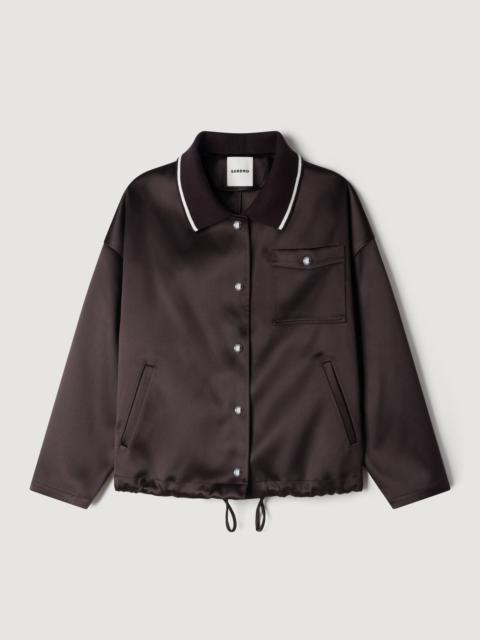 Sandro SATIN-LOOK JACKET WITH POLO COLLAR