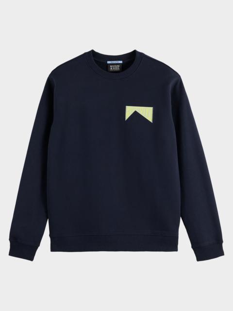SCOTCH & SODA Men's Front and Back Artwork Cotton Sweatshirt