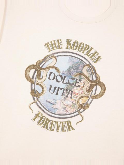 The Kooples T-SHIRT WITH BEIGE SCREEN PRINT