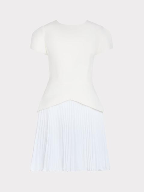 MILLY Haddy Pleated Short Sleeve Mini Dress