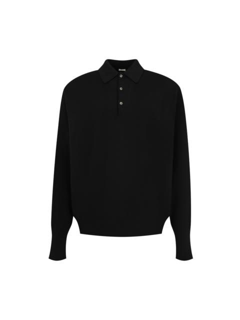 A.PRESSE WOOL KNIT LONG-SLEEVE POLO SHIRT