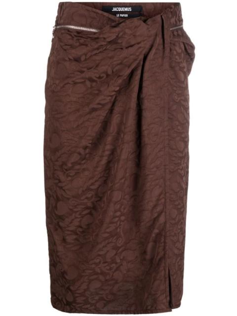 JACQUEMUS Bodri gathered midi skirt